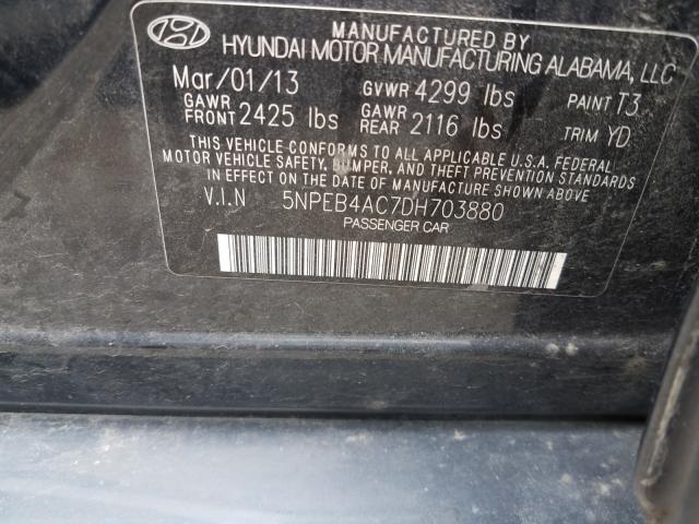 Photo 9 VIN: 5NPEB4AC7DH703880 - HYUNDAI SONATA GLS 