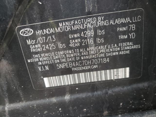 Photo 9 VIN: 5NPEB4AC7DH707184 - HYUNDAI SONATA GLS 