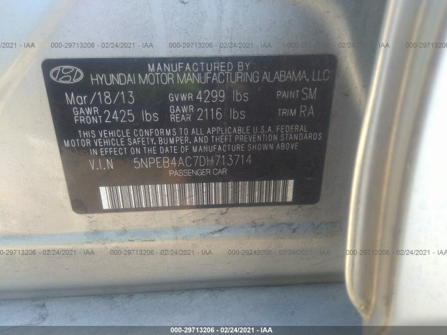 Photo 8 VIN: 5NPEB4AC7DH713714 - HYUNDAI SONATA 