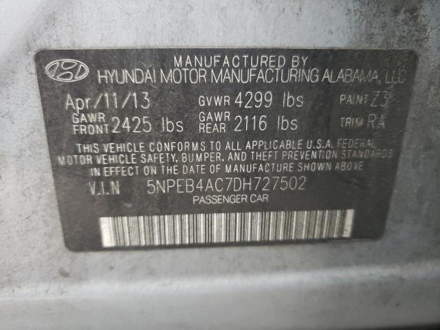 Photo 9 VIN: 5NPEB4AC7DH727502 - HYUNDAI SONATA GLS 