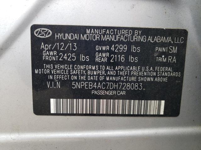 Photo 12 VIN: 5NPEB4AC7DH728083 - HYUNDAI SONATA 