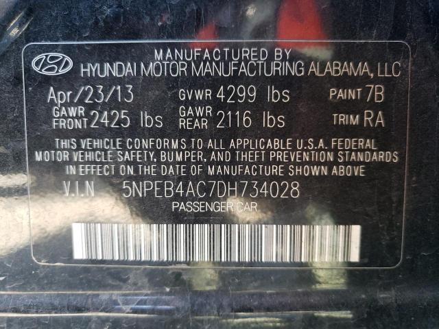 Photo 9 VIN: 5NPEB4AC7DH734028 - HYUNDAI SONATA GLS 