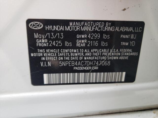 Photo 9 VIN: 5NPEB4AC7DH747068 - HYUNDAI SONATA GLS 