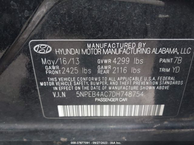 Photo 8 VIN: 5NPEB4AC7DH748754 - HYUNDAI SONATA 