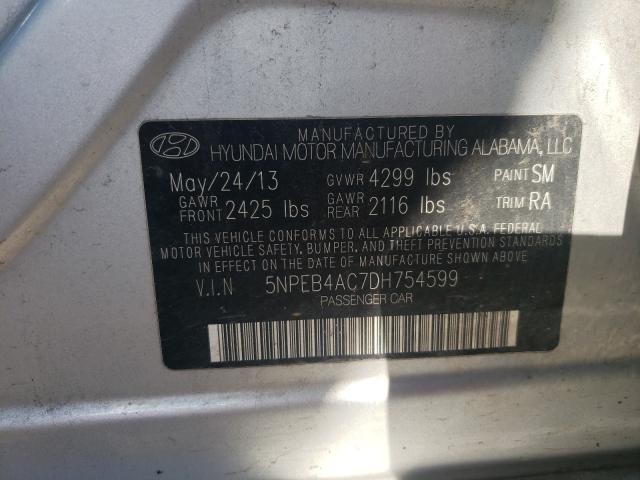 Photo 9 VIN: 5NPEB4AC7DH754599 - HYUNDAI SONATA GLS 