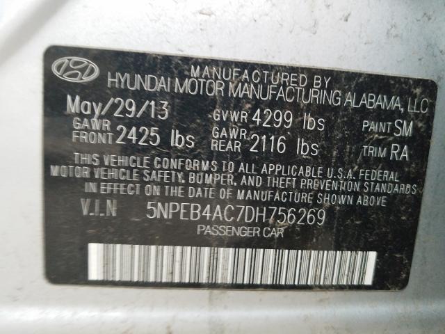 Photo 9 VIN: 5NPEB4AC7DH756269 - HYUNDAI SONATA GLS 