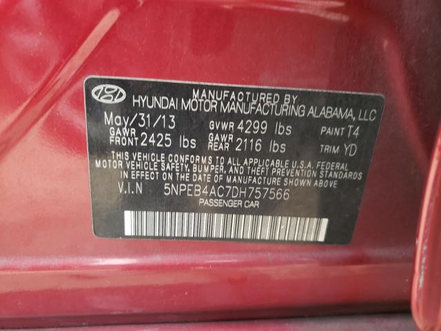 Photo 9 VIN: 5NPEB4AC7DH757566 - HYUNDAI SONATA GLS 