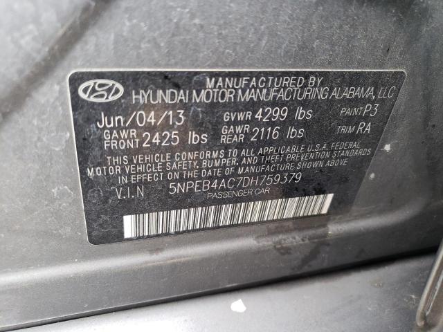 Photo 11 VIN: 5NPEB4AC7DH759379 - HYUNDAI SONATA 