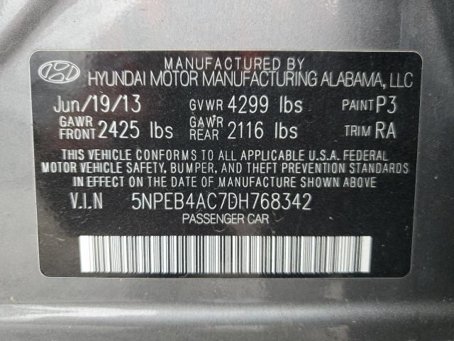 Photo 12 VIN: 5NPEB4AC7DH768342 - HYUNDAI SONATA GLS 