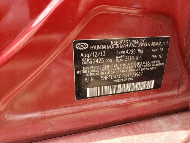 Photo 9 VIN: 5NPEB4AC7DH793967 - HYUNDAI SONATA GLS 