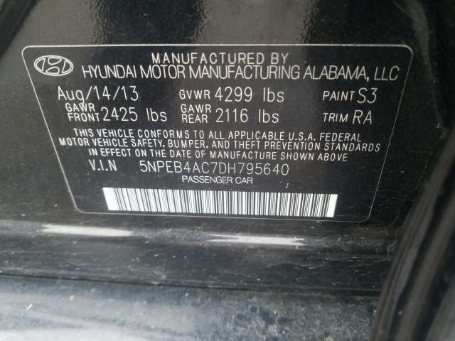 Photo 9 VIN: 5NPEB4AC7DH795640 - HYUNDAI SONATA GLS 