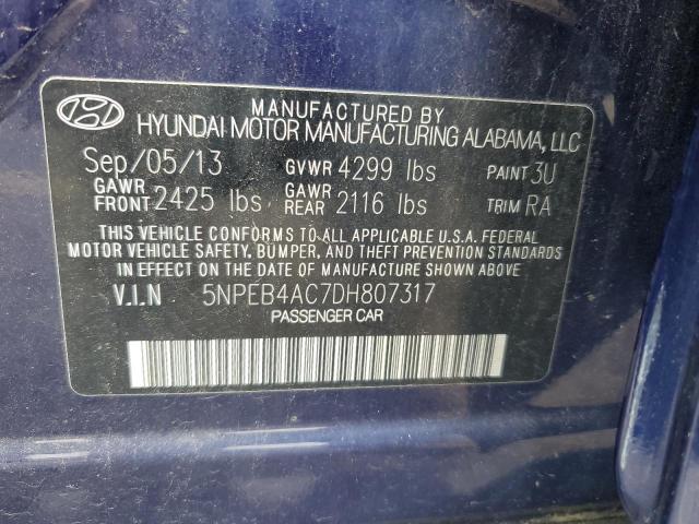 Photo 11 VIN: 5NPEB4AC7DH807317 - HYUNDAI SONATA GLS 