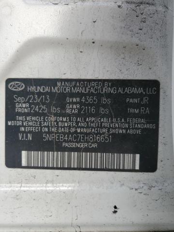 Photo 11 VIN: 5NPEB4AC7EH816651 - HYUNDAI SONATA 