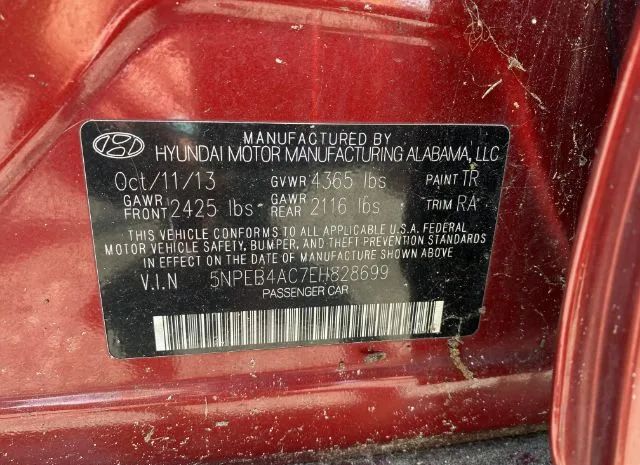 Photo 8 VIN: 5NPEB4AC7EH828699 - HYUNDAI SONATA 