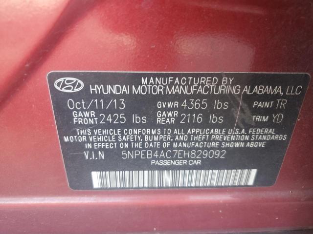 Photo 12 VIN: 5NPEB4AC7EH829092 - HYUNDAI SONATA 