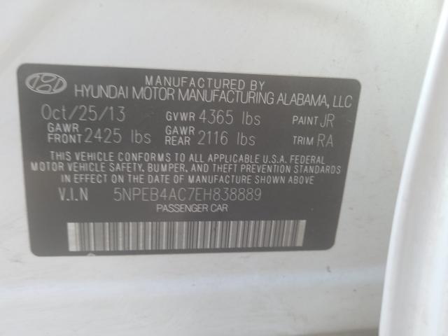 Photo 9 VIN: 5NPEB4AC7EH838889 - HYUNDAI SONATA GLS 