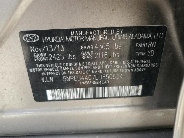 Photo 11 VIN: 5NPEB4AC7EH850654 - HYUNDAI SONATA GLS 