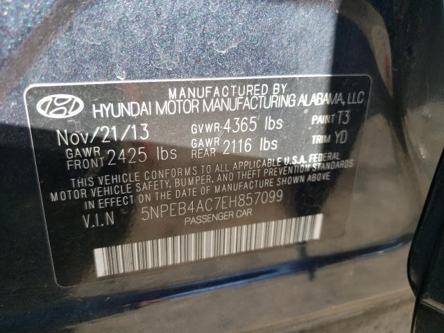 Photo 9 VIN: 5NPEB4AC7EH857099 - HYUNDAI SONATA GLS 