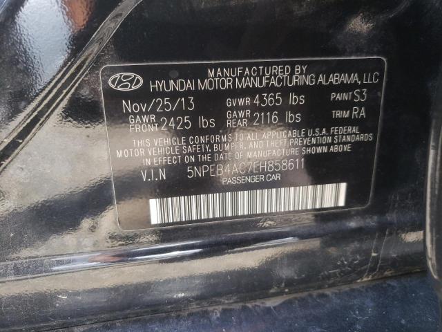 Photo 9 VIN: 5NPEB4AC7EH858611 - HYUNDAI SONATA GLS 