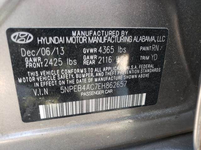 Photo 9 VIN: 5NPEB4AC7EH862657 - HYUNDAI SONATA GLS 