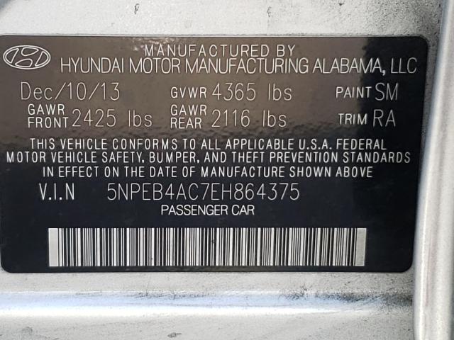 Photo 9 VIN: 5NPEB4AC7EH864375 - HYUNDAI SONATA GLS 