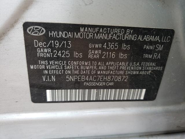 Photo 9 VIN: 5NPEB4AC7EH870872 - HYUNDAI SONATA GLS 