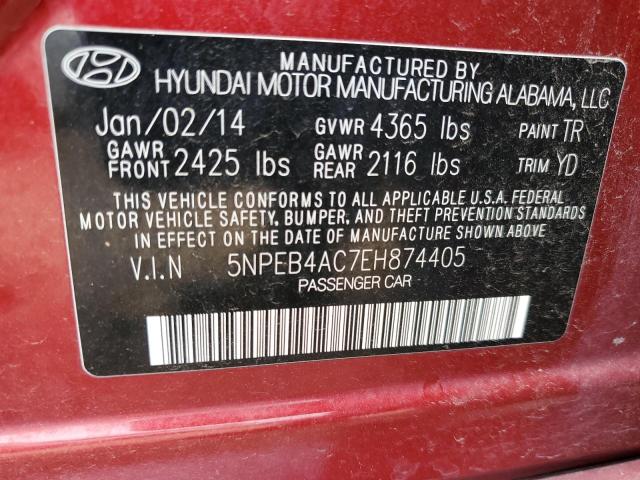 Photo 11 VIN: 5NPEB4AC7EH874405 - HYUNDAI SONATA GLS 