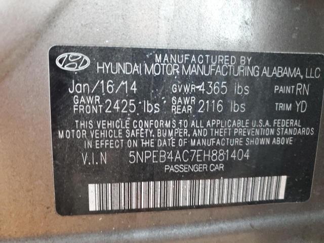 Photo 11 VIN: 5NPEB4AC7EH881404 - HYUNDAI SONATA GLS 