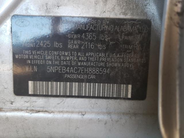 Photo 9 VIN: 5NPEB4AC7EH888594 - HYUNDAI SONATA GLS 