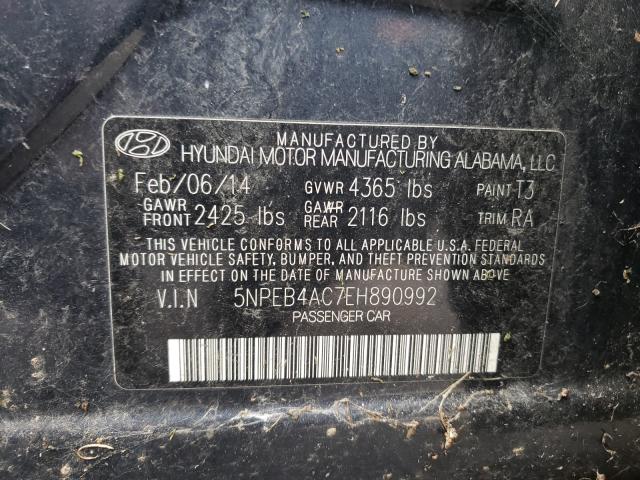 Photo 9 VIN: 5NPEB4AC7EH890992 - HYUNDAI SONATA GLS 