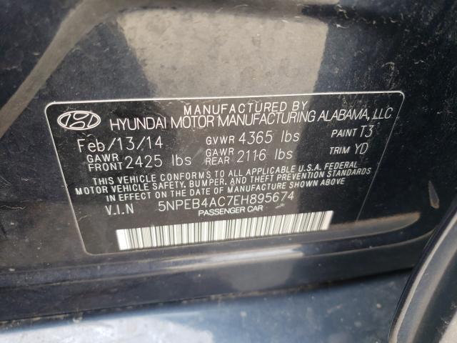 Photo 9 VIN: 5NPEB4AC7EH895674 - HYUNDAI SONATA GLS 