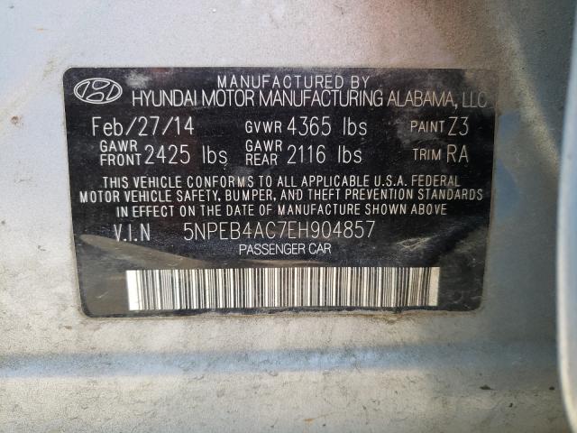 Photo 9 VIN: 5NPEB4AC7EH904857 - HYUNDAI SONATA GLS 