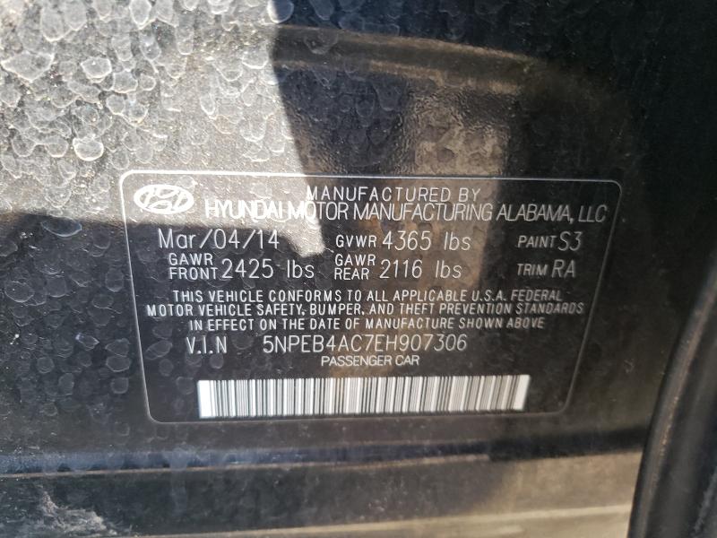 Photo 9 VIN: 5NPEB4AC7EH907306 - HYUNDAI SONATA GLS 