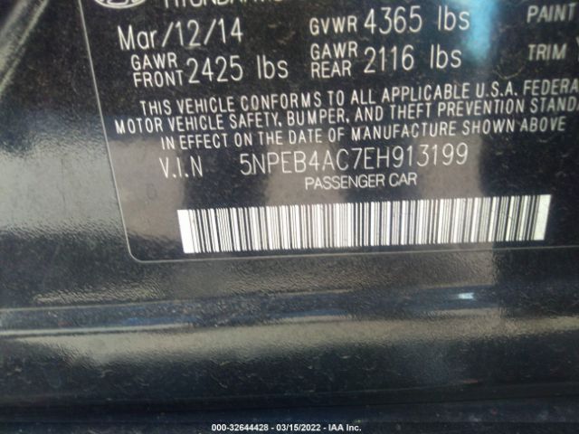 Photo 8 VIN: 5NPEB4AC7EH913199 - HYUNDAI SONATA 