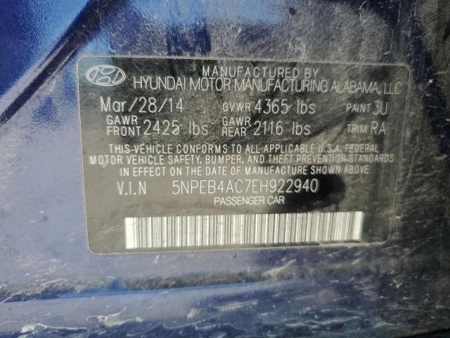 Photo 12 VIN: 5NPEB4AC7EH922940 - HYUNDAI SONATA 