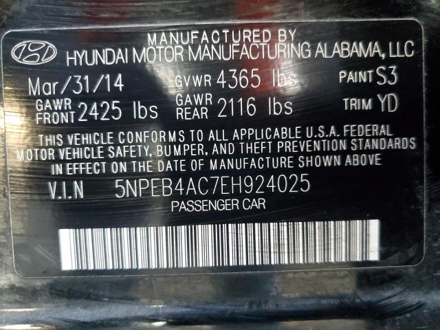 Photo 11 VIN: 5NPEB4AC7EH924025 - HYUNDAI SONATA 