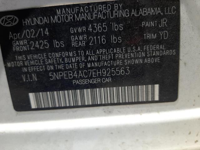 Photo 11 VIN: 5NPEB4AC7EH925563 - HYUNDAI SONATA GLS 