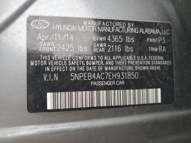 Photo 11 VIN: 5NPEB4AC7EH931850 - HYUNDAI SONATA GLS 