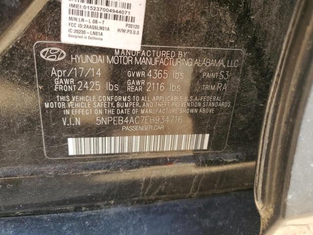 Photo 12 VIN: 5NPEB4AC7EH934716 - HYUNDAI SONATA 