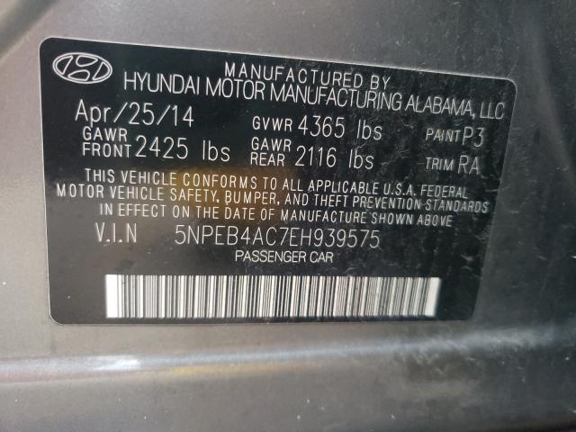 Photo 9 VIN: 5NPEB4AC7EH939575 - HYUNDAI SONATA GLS 