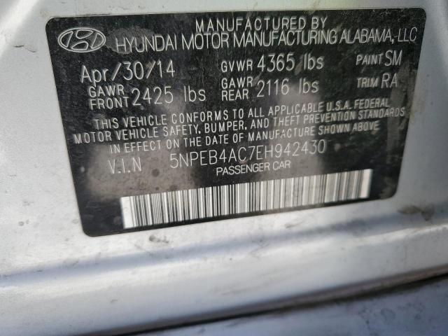 Photo 11 VIN: 5NPEB4AC7EH942430 - HYUNDAI SONATA GLS 