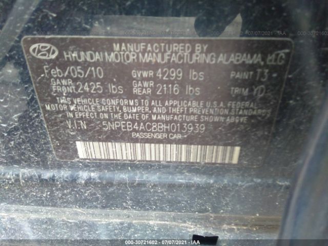 Photo 8 VIN: 5NPEB4AC8BH013939 - HYUNDAI SONATA 