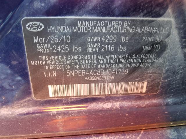 Photo 9 VIN: 5NPEB4AC8BH041739 - HYUNDAI SONATA GLS 