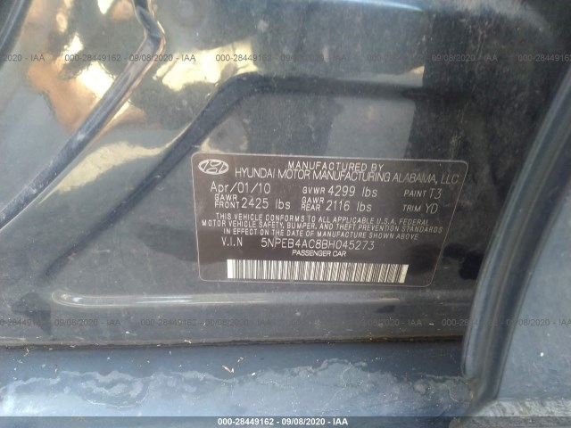 Photo 8 VIN: 5NPEB4AC8BH045273 - HYUNDAI SONATA 