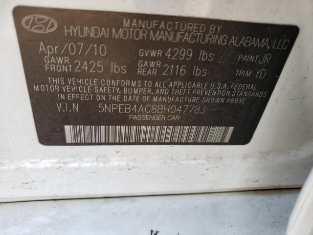 Photo 9 VIN: 5NPEB4AC8BH047783 - HYUNDAI SONATA GLS 