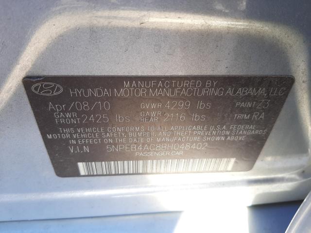 Photo 9 VIN: 5NPEB4AC8BH048402 - HYUNDAI SONATA GLS 