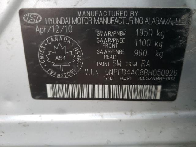 Photo 9 VIN: 5NPEB4AC8BH050926 - HYUNDAI SONATA GLS 