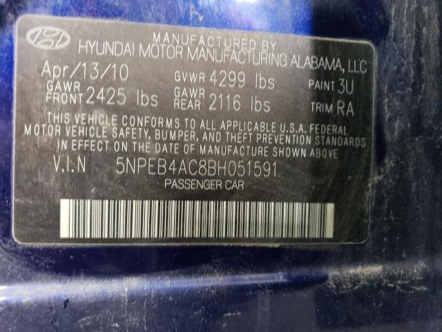 Photo 11 VIN: 5NPEB4AC8BH051591 - HYUNDAI SONATA GLS 