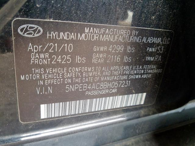 Photo 9 VIN: 5NPEB4AC8BH057231 - HYUNDAI SONATA GLS 