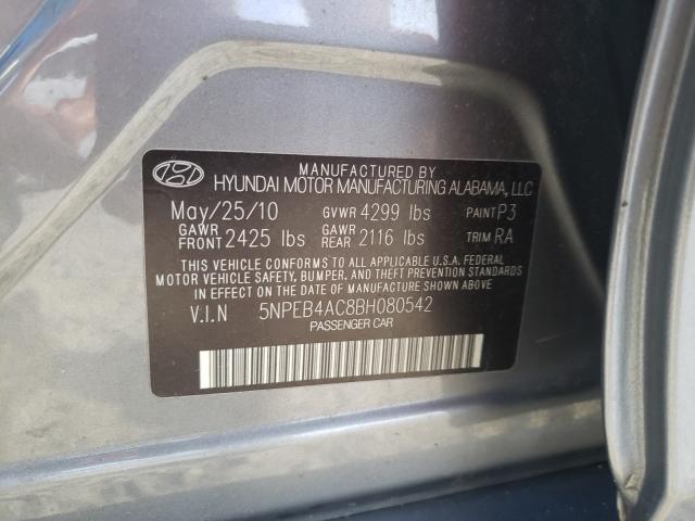 Photo 9 VIN: 5NPEB4AC8BH080542 - HYUNDAI SONATA GLS 